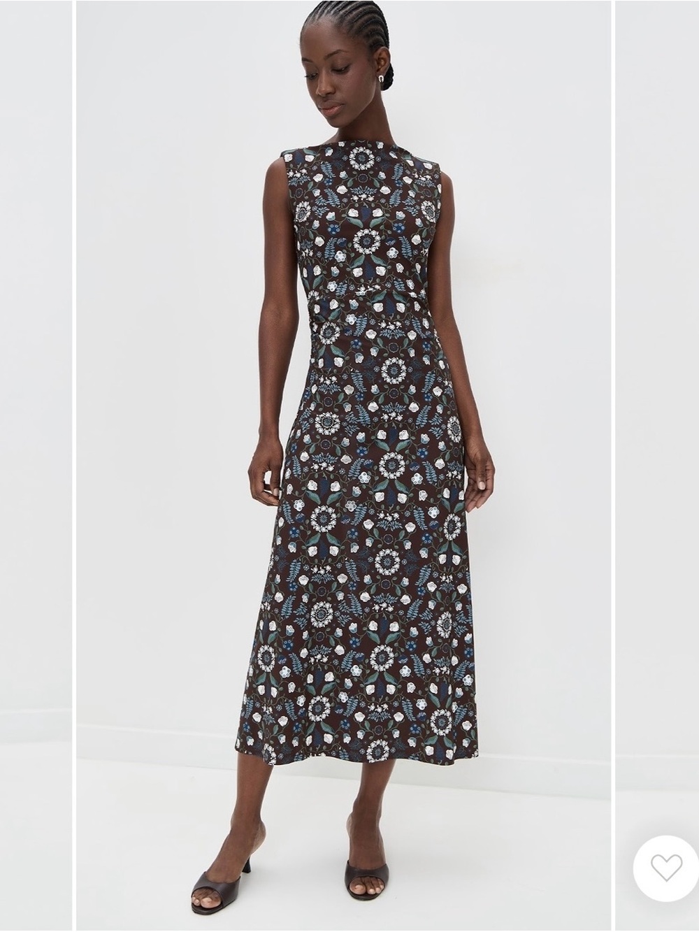 Hill House The Sloane Dress - Chocolate Swedish Floral - Picture 2 of 2